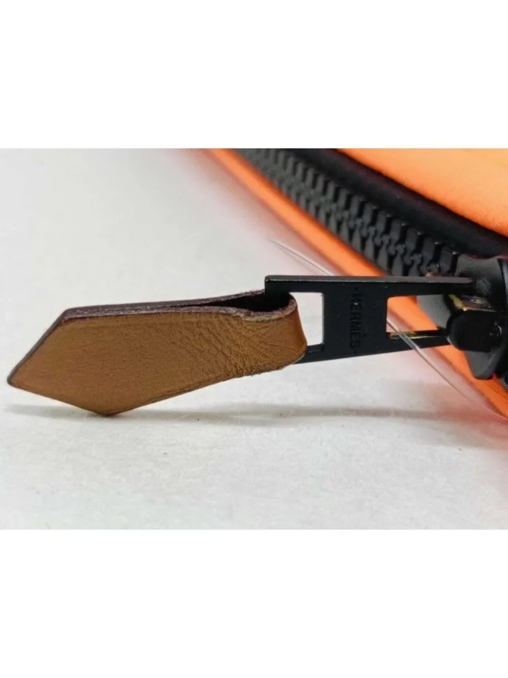 Hermes Pouch Bain Flat Orange Canvas